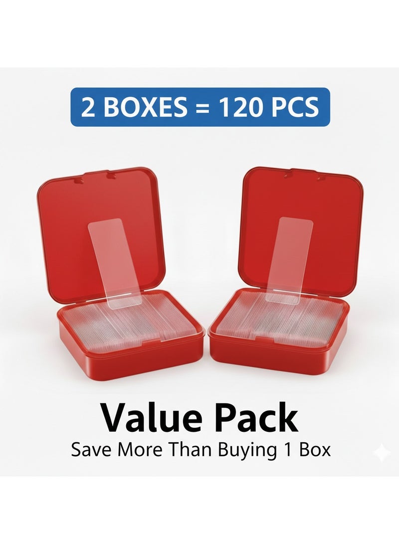 2 علبة دبل فيس طرح - 120 قطعة - متعدد الاستخدامات للحجاب والملابس - بديل الدبابيس - Image 1